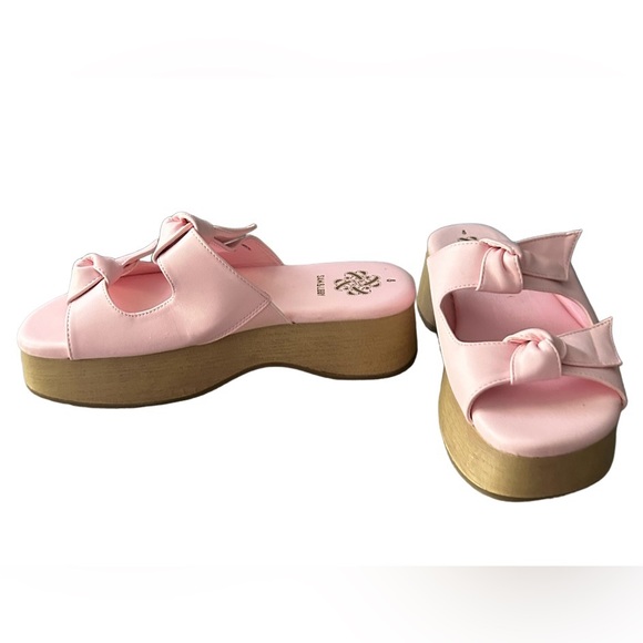 🌸 NWT!! SAM & LIBBY PASTEL PINK INDIE DOUBLE BOW SANDAL SLIDES!! 🌸 - Picture 9 of 16